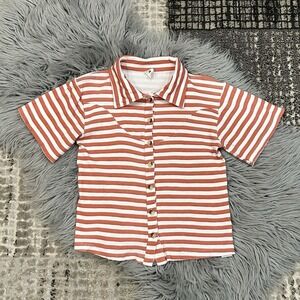 Kate Quinn Organic Cotton SS Collared Button-Up Shirt Size 6Y